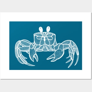 Ghost Crab drawing - detailed design for animal lovers Posters and Art